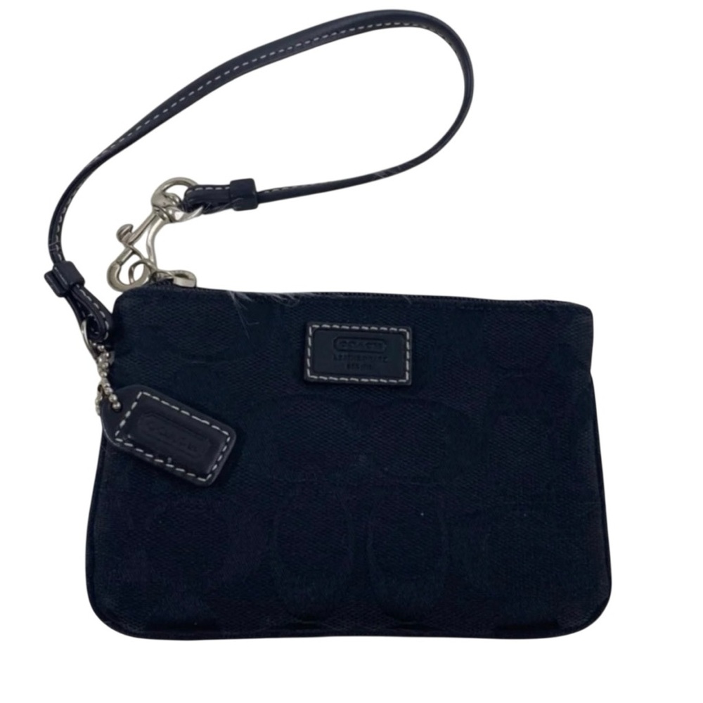 Vintage Coach Black Signature Canvas Wristlet